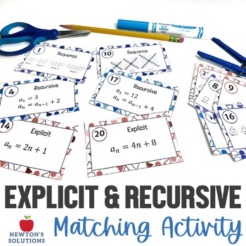 Preview of Sequences Explicit and Recursive Matching Activity