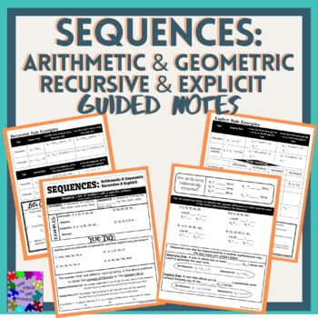 Preview of Sequences Guided Notes (Arithmetic/Geometric and Recursive/Explicit)