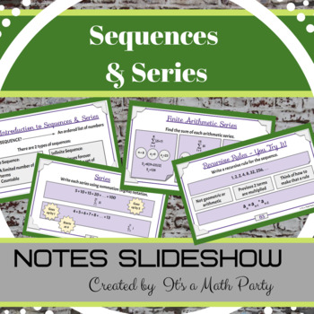 Preview of Sequences & Series - Unit Notes Slideshow