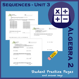 Sequences Unit 3 Set - Student Practice Worksheets