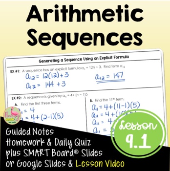 Preview of Arithmetic Sequences (Algebra 2 - Unit 9)