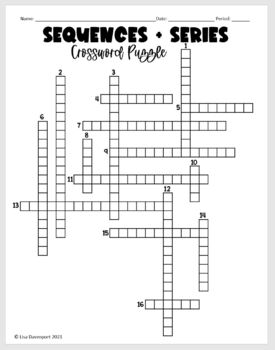 arithmetic and geometric sequences crossword puzzle