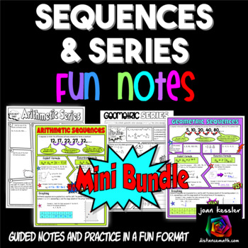 Preview of Sequences and Series FUN Notes Doodle Pages Mini Bundle