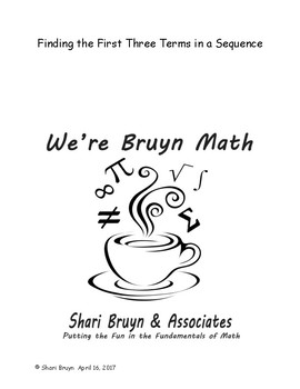 Sequences And Series First Three Terms In A Sequence By We Re Bruyn Math