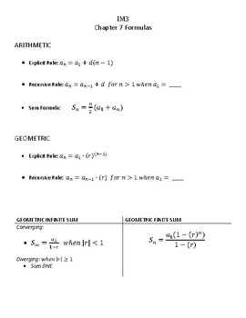 Preview of Sequences and Series Formula Sheet