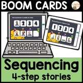 Sequencing 4 Part Stories BOOM Cards Reading Comprehension