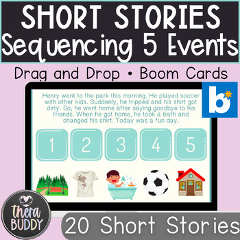 Preview of Sequencing 5 Events Short Stories BOOM Cards Speech Therapy Digital Resource