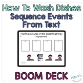 Sequencing A Text BOOM™️ Cards: How To Wash Dishes -  WITH SOUND