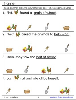 Sequencing Activities - Little Red Hen by Funny First Grade | TpT