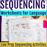 Low Prep Sequencing Worksheets for Receptive and Expressiv