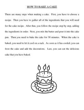 baking a cake process essay