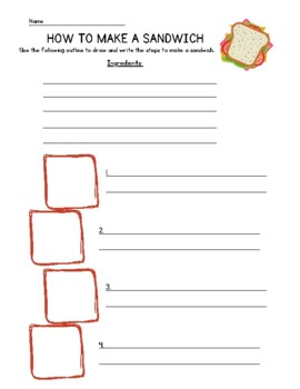 Preview of Sequencing Activity - How to Make a Sandwich