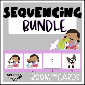 Preview of Sequencing Boom Cards™ Bundle | Sequencing Tasks | Visual & Verbal Sequences