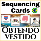 Sequencing Cards: Getting dressed + Labels | Cartões de Se