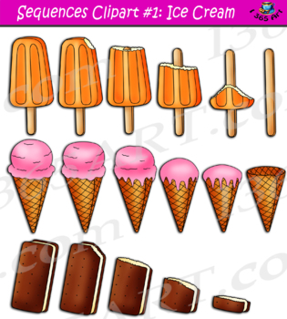 Preview of Sequencing Clipart: Ice Cream Sequences
