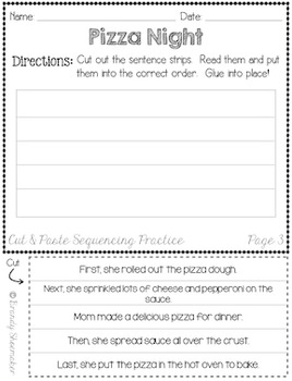 Sequencing: Cut & Paste Sequencing Practice Sheets by Brandy Shoemaker