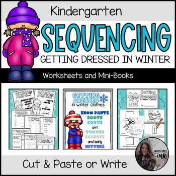 Preview of Sequencing - Getting Dressed in Winter Activities, Mini-Book, Cut & Paste