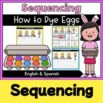 Preview of Sequencing - How to dye eggs - English & Spanish