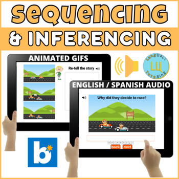 Preview of Sequencing Inferencing 2 Boom Cards™ BILINGUAL
