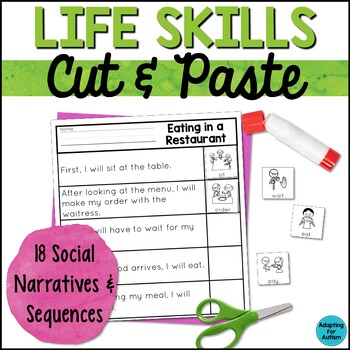 Preview of Sequencing Life Skills Cut and Paste Worksheets - Special Education Activities