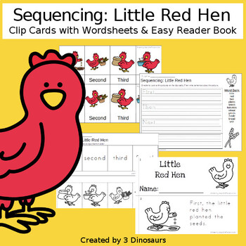 Sequencing: Little Red Hen by 3 Dinosaurs | Teachers Pay Teachers