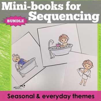 Preview of Sequencing Mini-Books | 3 Step Sequencing Pictures & Stories | Speech & Language