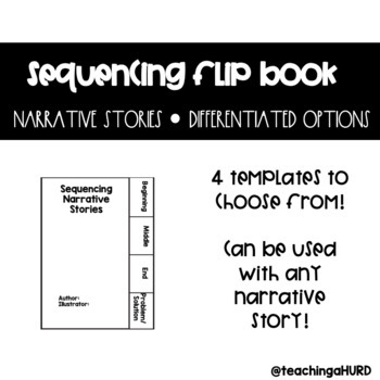 Preview of Sequencing Narrative Stories Flip Book Graphic Organizer