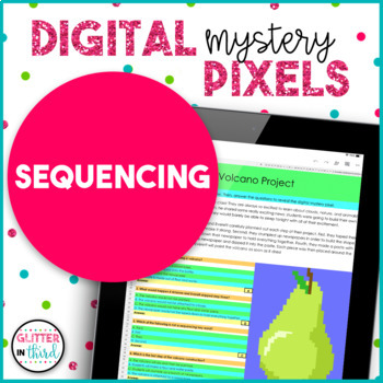 Preview of Sequencing Passages Pixel Art READING COMPREHENSION Digital Mystery Picture