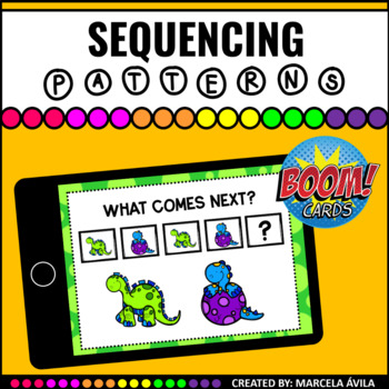 Preview of Sequencing Patterns Boom Cards™ Distance Learning