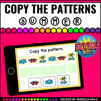 Preview of Sequencing Patterns Summer Boom Cards™ Distance Learning