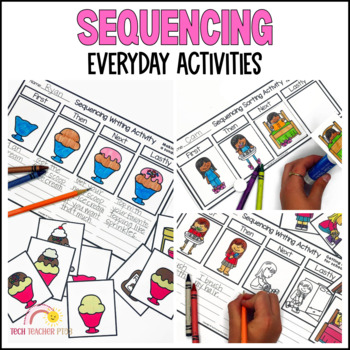 Preview of Sequencing Activities Picture Cards Write Cut and Paste