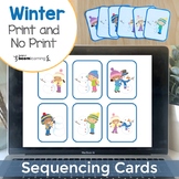 Sequencing Picture Cards | Winter | No Print Digital Boom 