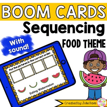 Preview of Sequencing Pictures Food Activity Boom Cards Digital Game