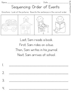 Sequencing Activities by Kraus in the Schoolhouse | TpT