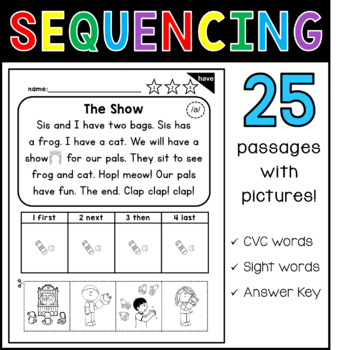 Preview of Sequencing Stories with Pictures for Distance Learning