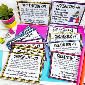 Sequencing Task Cards | Distance Learning | Google Classroom | TpT