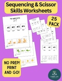 Sequencing & Scissor Skills Worksheets- 25 pack
