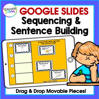 Preview of SENTENCE BUILDING Activities SEQUENCE OF EVENTS Google Slides
