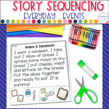 Preview of Sequencing Stories With Pictures Kindergarten Literacy Center