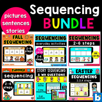 Preview of Sequencing Stories with Pictures Boom Cards