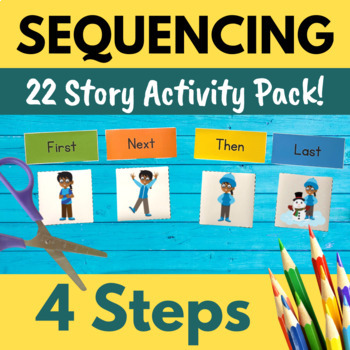Preview of Sequencing Stories with Pictures | Sequence Writing | Sequence Events | 4 Step