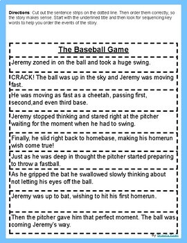 Sequencing Strips - 6 Fiction Stories Sequence of Events Activity