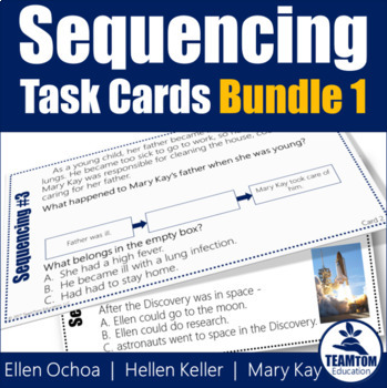 Preview of Sequencing Task Cards Bundle 1 (Biographies)