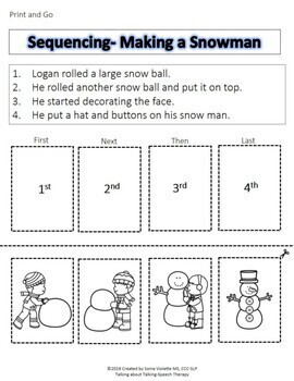 Winter Sequencing Activities - Speech Therapy | TpT