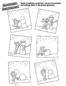 Sequencing Worksheet - Build a Snowman Sequence Activity by Tim's ...