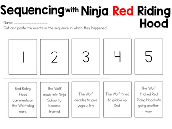 red riding hood sequencing activities