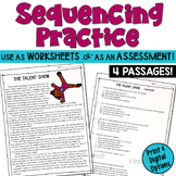 Sequencing Worksheets with Test Prep Questions: Four Pract