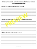 Sequencing Writing Prompt- Executive Functioning- Middle School