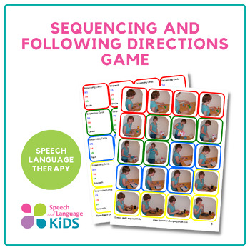 Preview of Sequencing and Following Directions Game for Speech Language Therapy