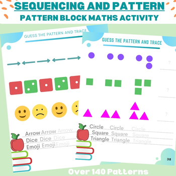 Preview of Sequencing and Pattern Block Maths Activity Critical Thinking Worksheets